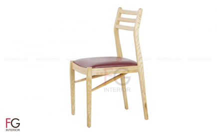 Ghế gỗ cafe đệm da SURY