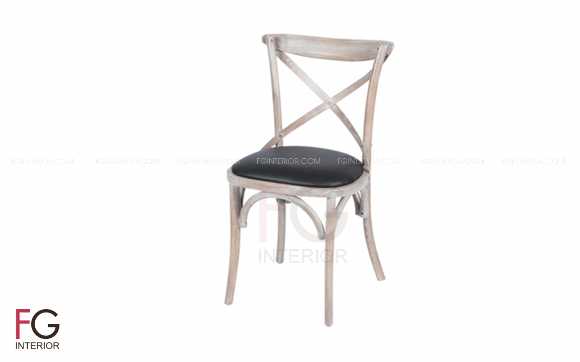 Ghế gỗ cafe đệm da OXNO