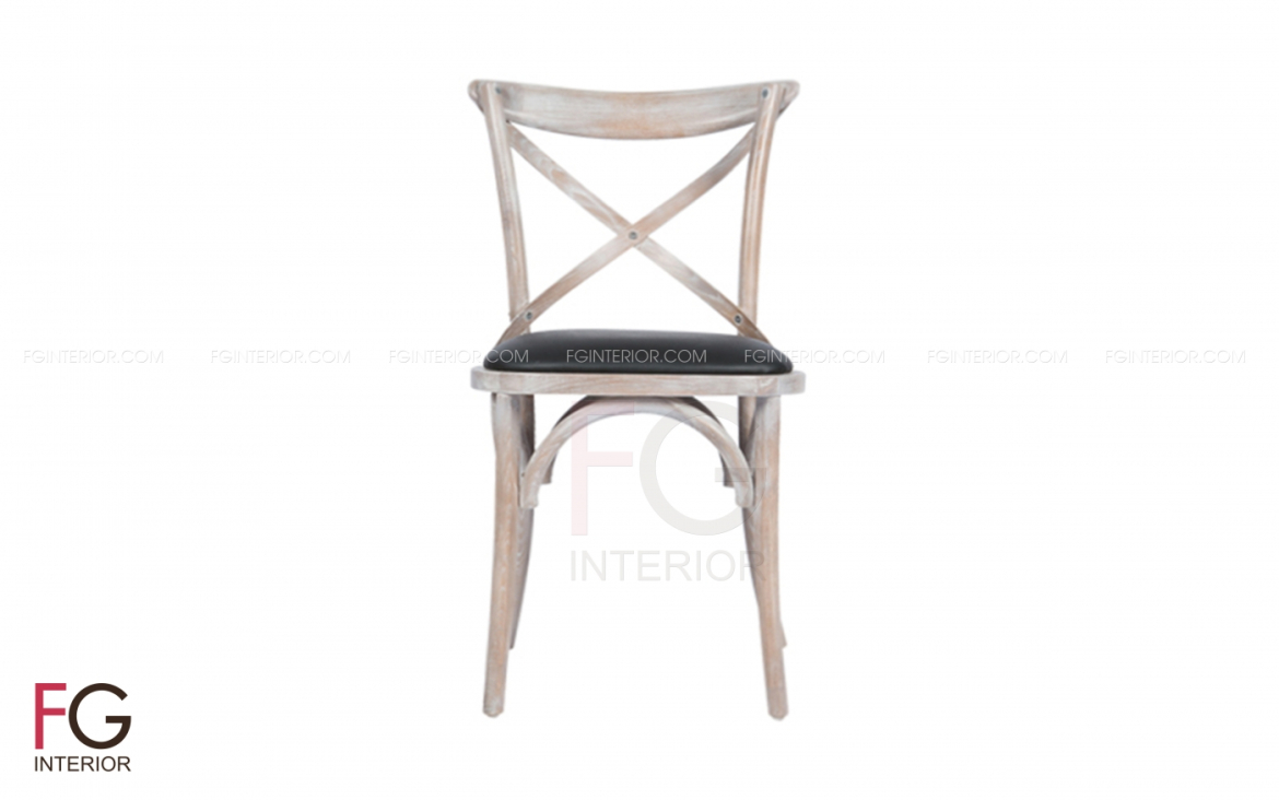 Ghế gỗ cafe đệm da OXNO