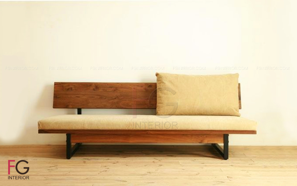 Sofa gỗ đệm nỉ cafe RONDO 3