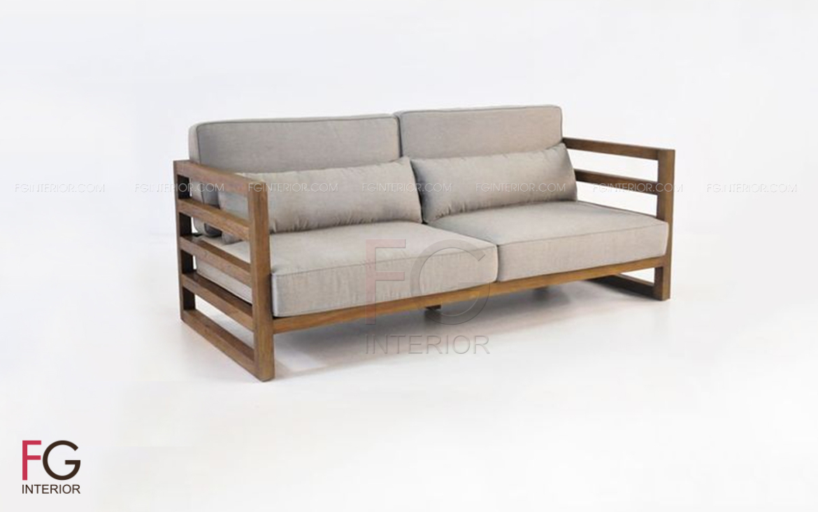 Sofa gỗ đệm nỉ cafe ECO4