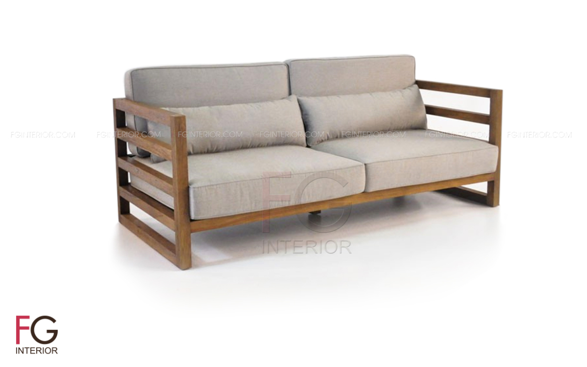 Sofa gỗ đệm nỉ cafe ECO4