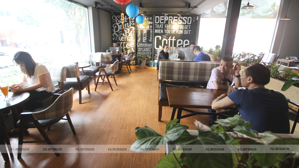 Phong cách thiết kế nội thất hiện đại Á Đông tại The cafein 17T11 Nguyễn Thị Định